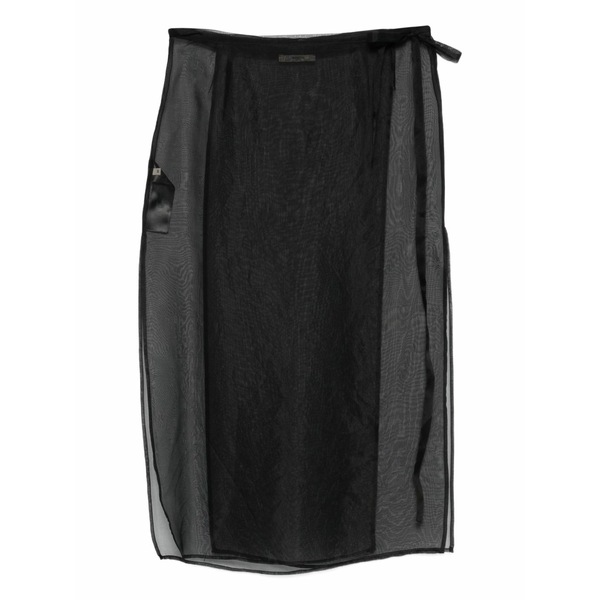 バレナ レディース スカート ボトムス Wrap-panel skirt Black|asty
