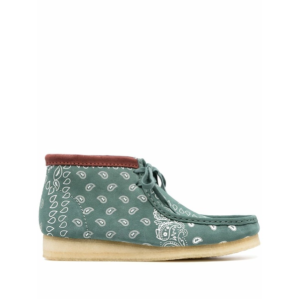 クラークス メンズ ブーツ シューズ Wallabee lace-up boots Green