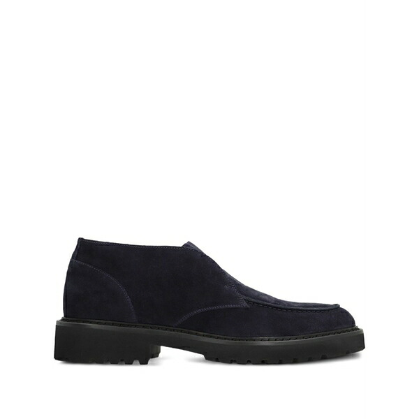 ドンカルズ メンズ ブーツ シューズ Round-toe leather boots Blue