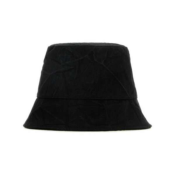 ウーヨンミ メンズ 帽子 アクセサリー Crinkled denim bucket hat Black