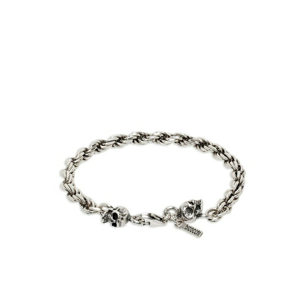 エマニュエレ ビコッキ メンズ ブレスレット・バングル・アンクレット 付属物 Rope-chain skull bracelet Silver