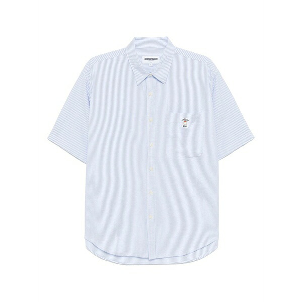 チョコレート メンズ シャツ トップス Short-sleeved shirt Blue｜asty