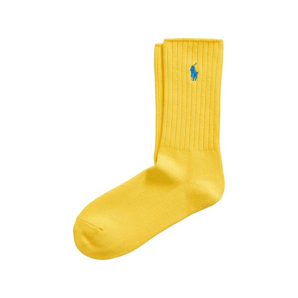 ラルフローレン レディース ソックス アンダーお召しもの Ribbed-embroidered socks Yellow