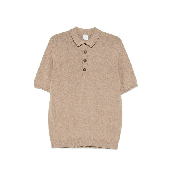 イレブンティ メンズ スポーツシャツ トップス Knitted polo shirt Neutrals