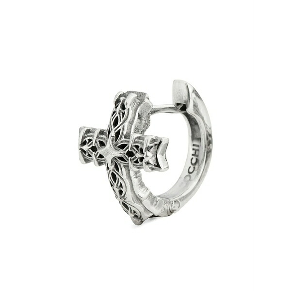 エマニュエレ ビコッキ メンズ ピアス・イヤリング 添え物 Notre-dame cross hoop earrings Silver