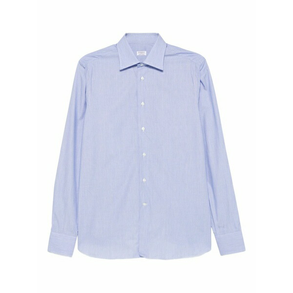 ボリエッロ メンズ プルオーバー トップス Striped cotton shirt Blue