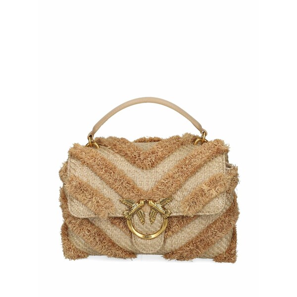 ピンコ レディース ショルダーバッグ 御徒面子 Fringed-chevron shoulder bag Neutrals