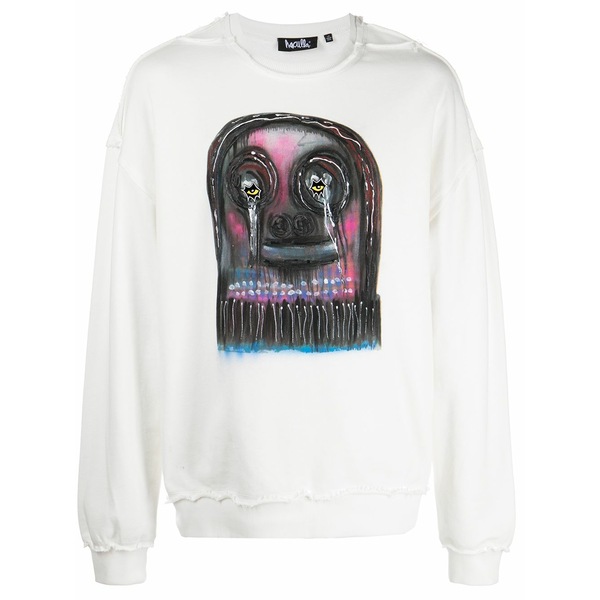 ハクーラ メンズ パーカー・スウェットシャツ アウター Graphic-print cotton sweatshirt White トップス-パーカー-メンズファッション