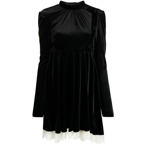 フィロソフィーデロレンゾセラフィーニ レディース ワンピース トップス Pleated velvet dress Black|asty