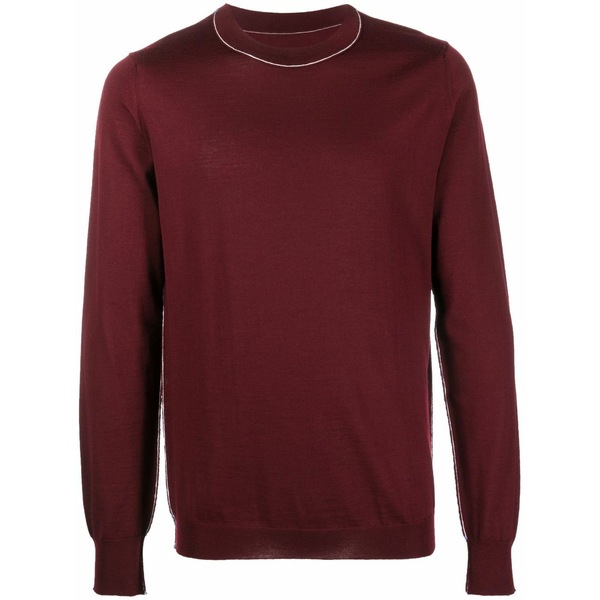 マルタンマルジェラ メンズ 編み物\u0026プルオーバー アウター Work-インチ-progress wool sweater Red