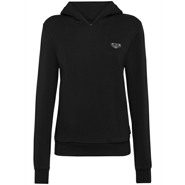 フィリップ飾り気のない レディース パーカー・スウェットシャツ アウター Logo-plaque hoodie Black