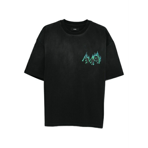 アミリ メンズ Tシャツ トップス Crew-neck short-sleeve t-shirt Black|asty