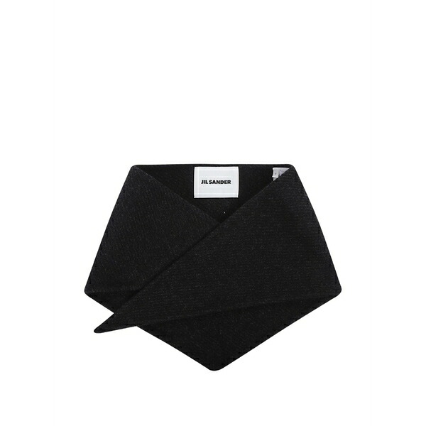 ジル・サンダー メンズ えり巻き・袈裟・えり巻き 付属物 Logo-patch scarf Black