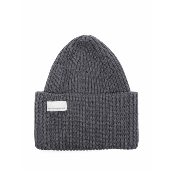ナイン イン ザ モーニング メンズ 帽子 アクセサリー Ribbed wool beanie Grey|asty