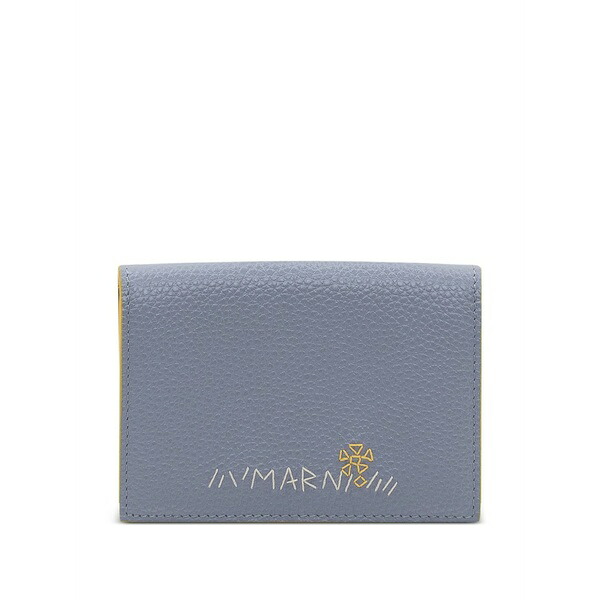 マルニ レディース 金入れ 付属物 Trifold leather wallet Blue