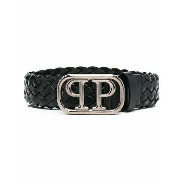フィリップ飾り気の無い メンズ 胴締め 佩び物 Braided logo buckle belt Black
