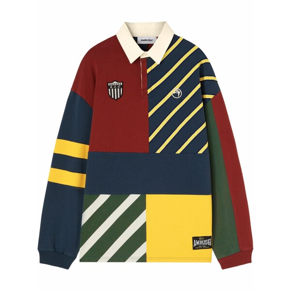 アンブッシュ メンズ スポーツシャツ トップス Patchwork polo shirt Red