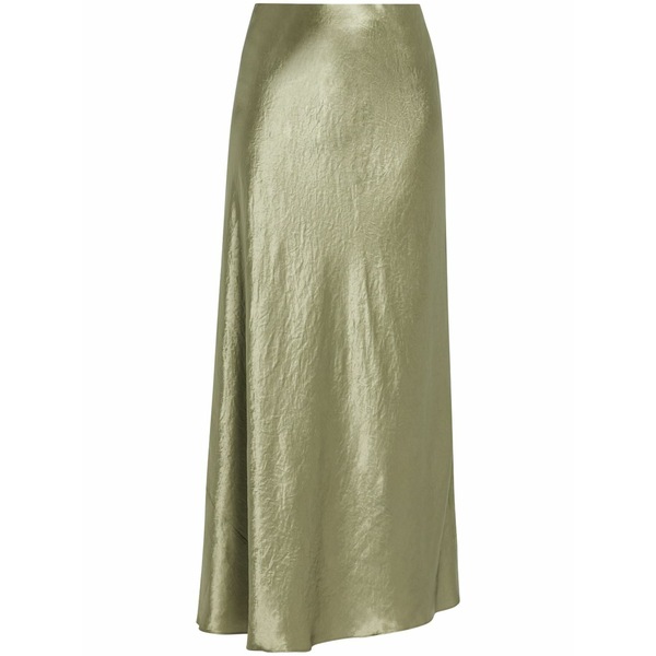 ヴィンス レディース スコート ボトムス Crinkled-finish satin maxi skirt Green レディースファッション-スカート-ボトムス