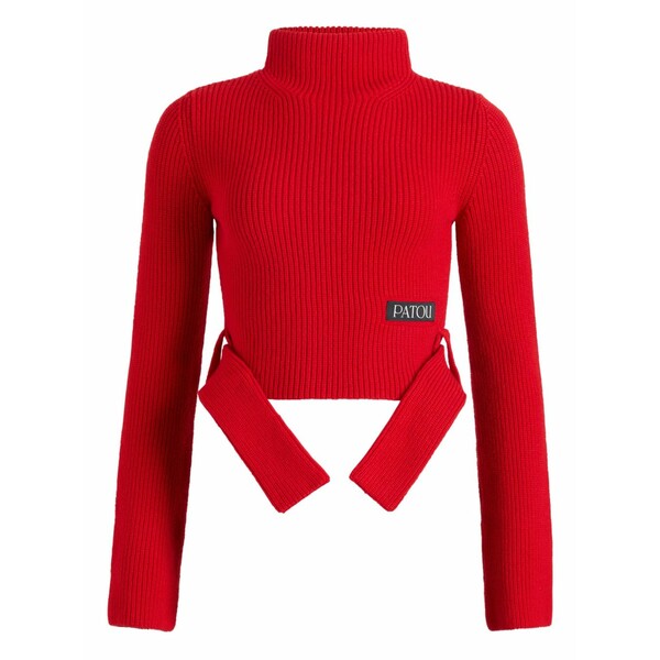 ジャンパトゥ レディース スコート ボトムス Ribbed mock-neck top Red