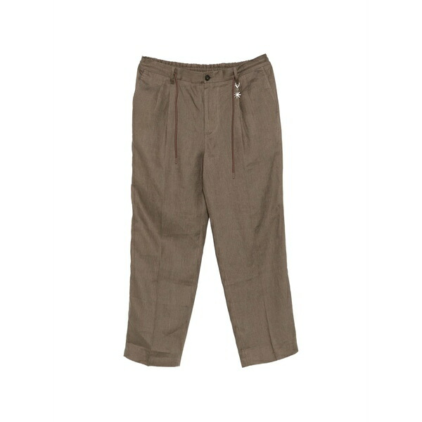 マニュエル リッツ メンズ 心地好いズボン下 ボトムス Drawstring-fastening pleated trousers Green
