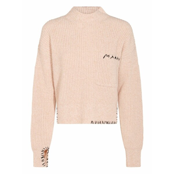 マルニ レディース 編み物\u0026プルオーバー アウター Logo-embroidered sweater  Neutrals