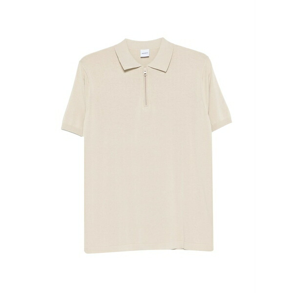 アスペジ メンズ ポロシャツ トップス Zip-fastening knit polo shirt Neutrals｜asty 38,870円