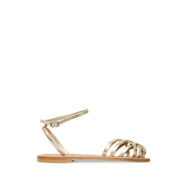 鉄道車両・手玉 レディース サンダル シューズ Danaens cage-strap leather flat sandals Gold