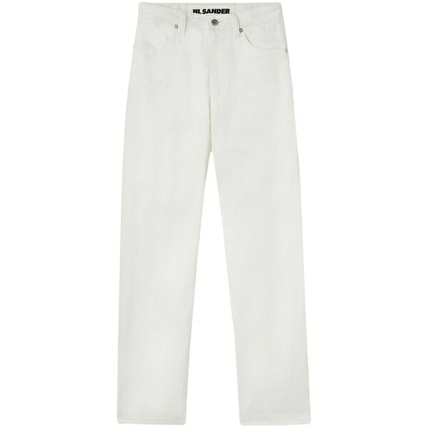 ジル・サンダー レディース デニムパンツ ボトムス Cropped straight-leg jeans White|asty