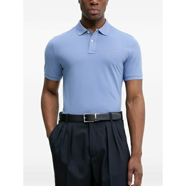 ガント メンズ スポーツシャツ トップス Logo-embroidered polo shirt Blue