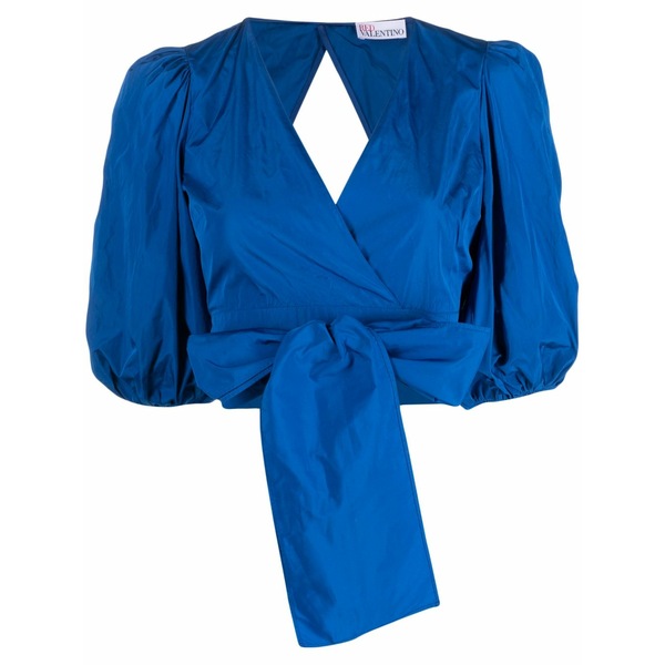 レッドヴァレンティノ レディース プルオーバー トップス Wrap design cropped top Blue
