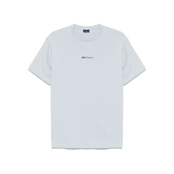 ポールアンドシャーク メンズ Tシャツ トップス Logo-rubberised t-shirt Blue｜asty