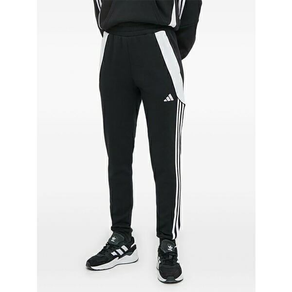 アディダス レディース カジュアルパンツ ボトムス Stripe-detail track pants Black