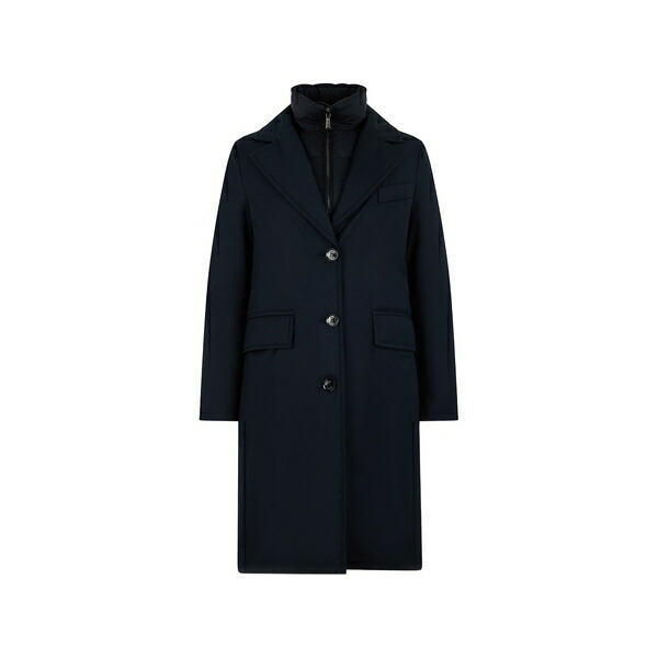 ムーレー レディース 厚地の外套 アウター Buttoned coat Blue