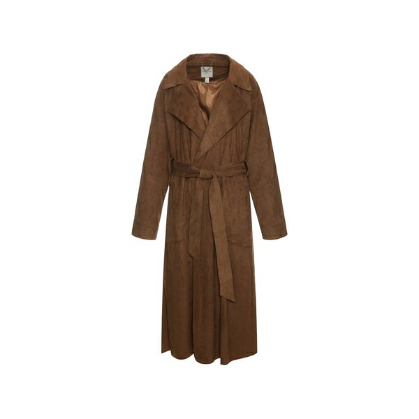 アーバンコード レディース コート アウター Faux-suede trenchcoat Brown|asty