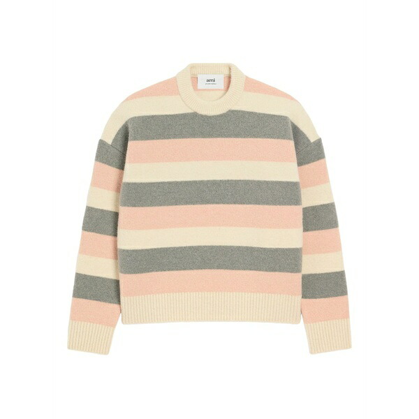 意中の女 メンズ 編み物\u0026プルオーバー アウター Striped crew-neck sweater Neutrals