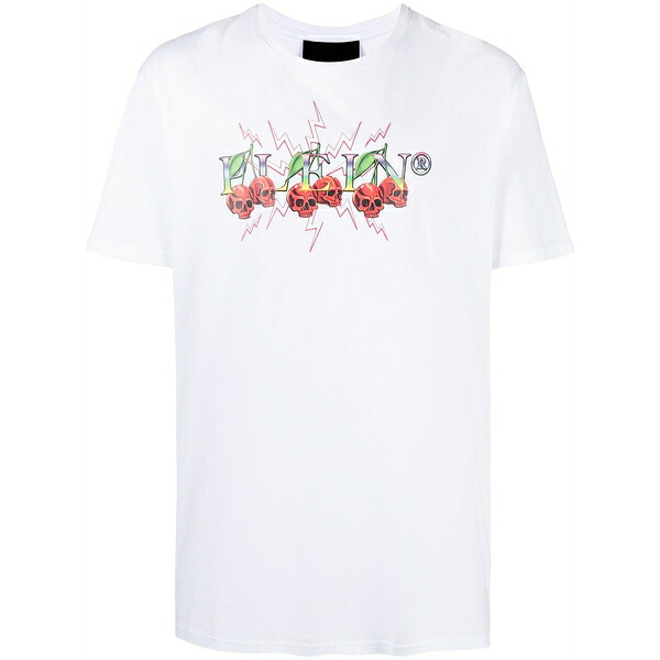 フィリップ飾り気の無い メンズ プルオーバー トップス Cherries logo-print t-shirt White