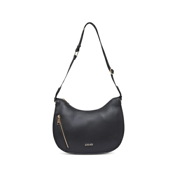 リュージョー レディース ショルダーバッグ バッグ Zip-up shoulder bag Black|asty