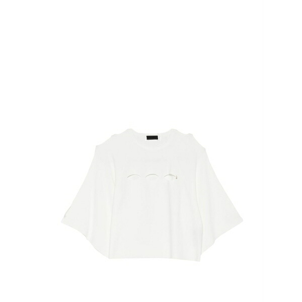 リュージョー レディース ティーシャツ トップス Cutout t-shirt White レディースファッション-トップス-Tシャツ・カットソー