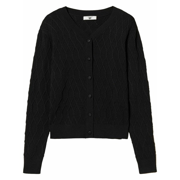 ツイン仕掛ける レディース ジレー アウター Button-down cardigan  Black