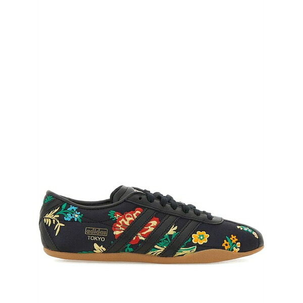 アディダス レディース スニーカー シューズ Floral-embroidered lace-up sneakers Black スニーカー-靴