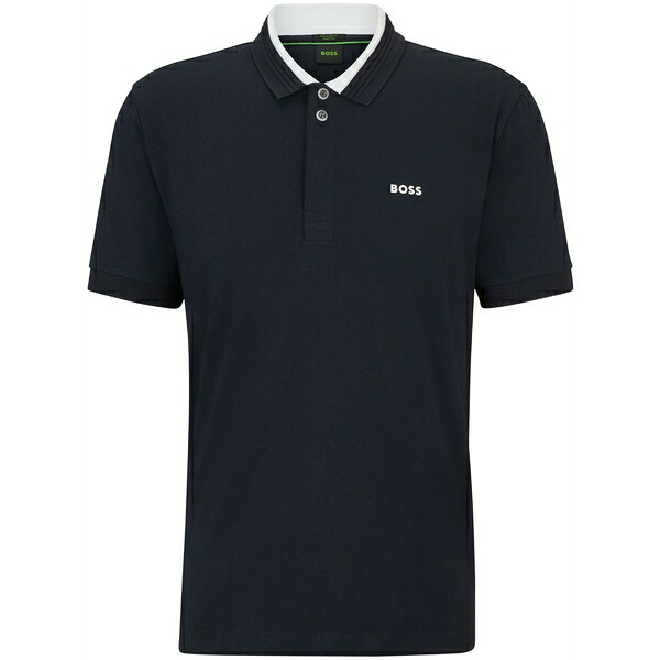 元締め メンズ スポーツシャツ トップス Logo-print polo shirt Blue