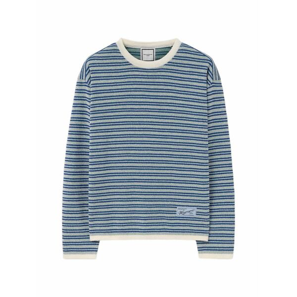 ウーヨンミ メンズ 編み物\u0026プルオーバー アウター Striped jumper Blue