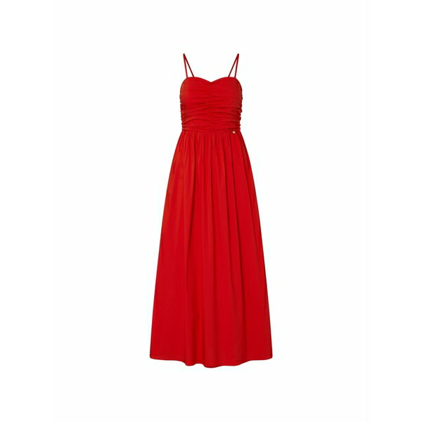 リュージョー レディース 衣装 トップス Gathered poplin dress Red スーツ・セットアップ-レディースファッション-ワンピーススーツ