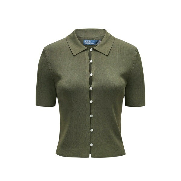 ラルフローレン レディース プルオーバー トップス Button short-sleeve top Green