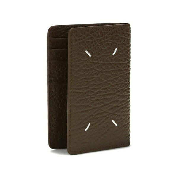 マルタンマルジェラ メンズ 紙入れ 付属品 Four-stitch leather card holder Brown