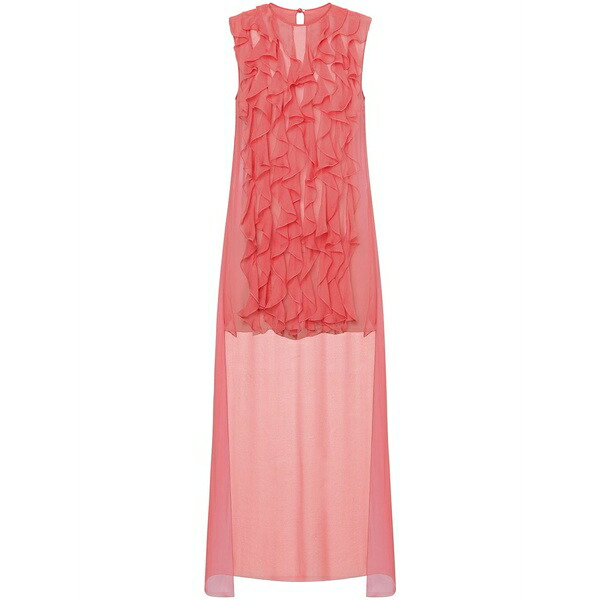 アルベルタ フェレッティ レディース シャツ トップス Ruffle-detail silk blouse Pink｜asty