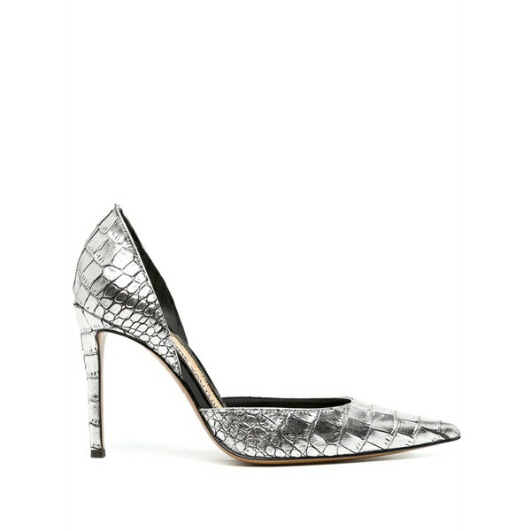 アレクサンドル・ボーティエ レディース パンプス シューズ Crocodile-effect leather pumps Silver
