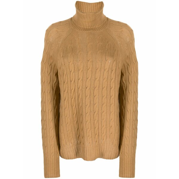 エトロ レディース 編み物\u0026スウェーター アウター Cable-knit roll-neck jumper Brown