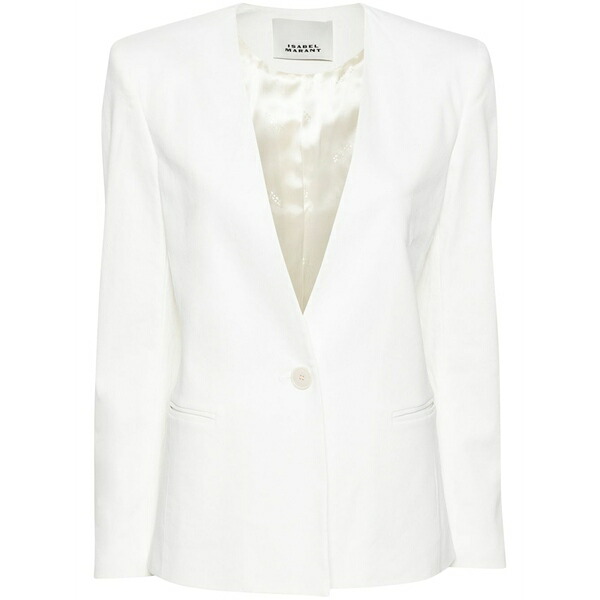 イザ呼びりん マラン レディース 上衣＆上衣 アウター Manzil single-breasted blazer White
