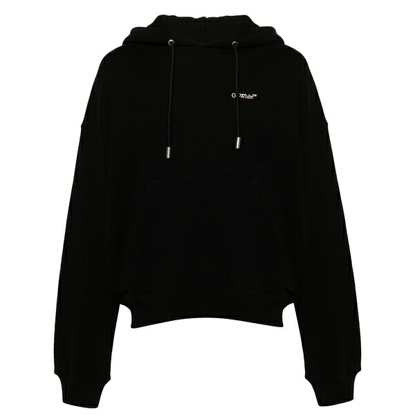象牙色 メンズ パーカー・スウェットシャツ アウター Logo-embroidered cotton hoodie Black